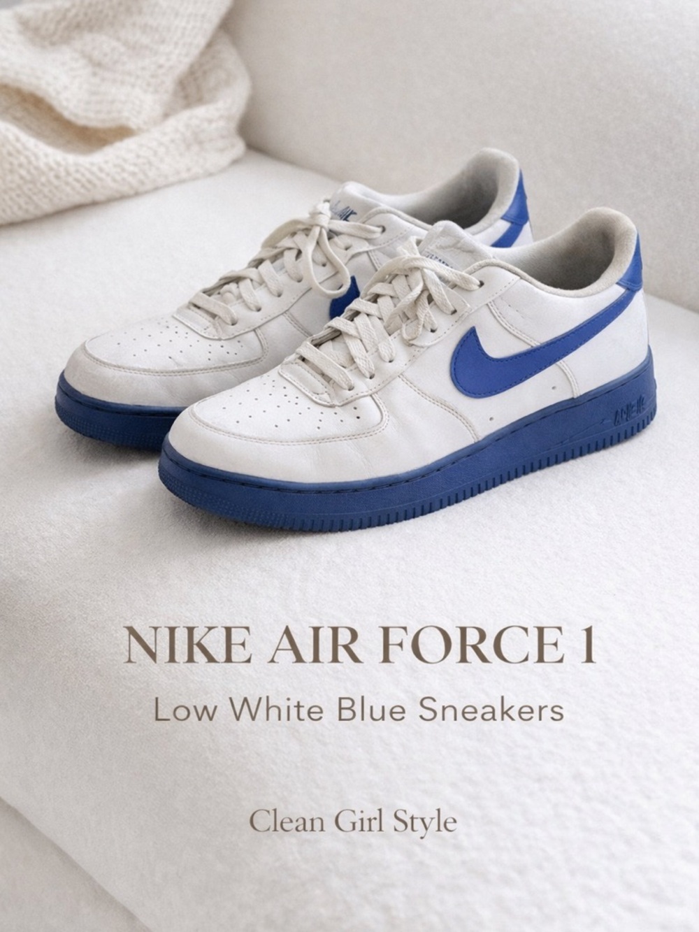 Nike Air Force 1 Low White Blue Sneakers Men’s Size 13